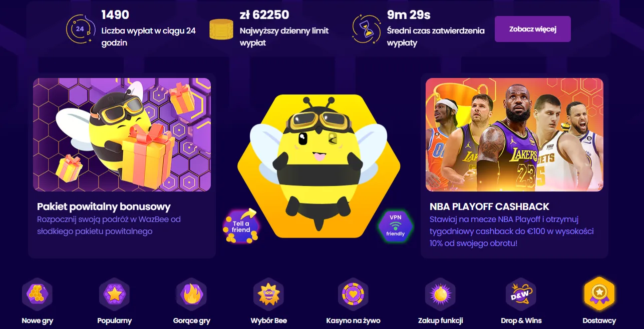 Wazbee mobile — kasyno na urządzeniach mobilnych